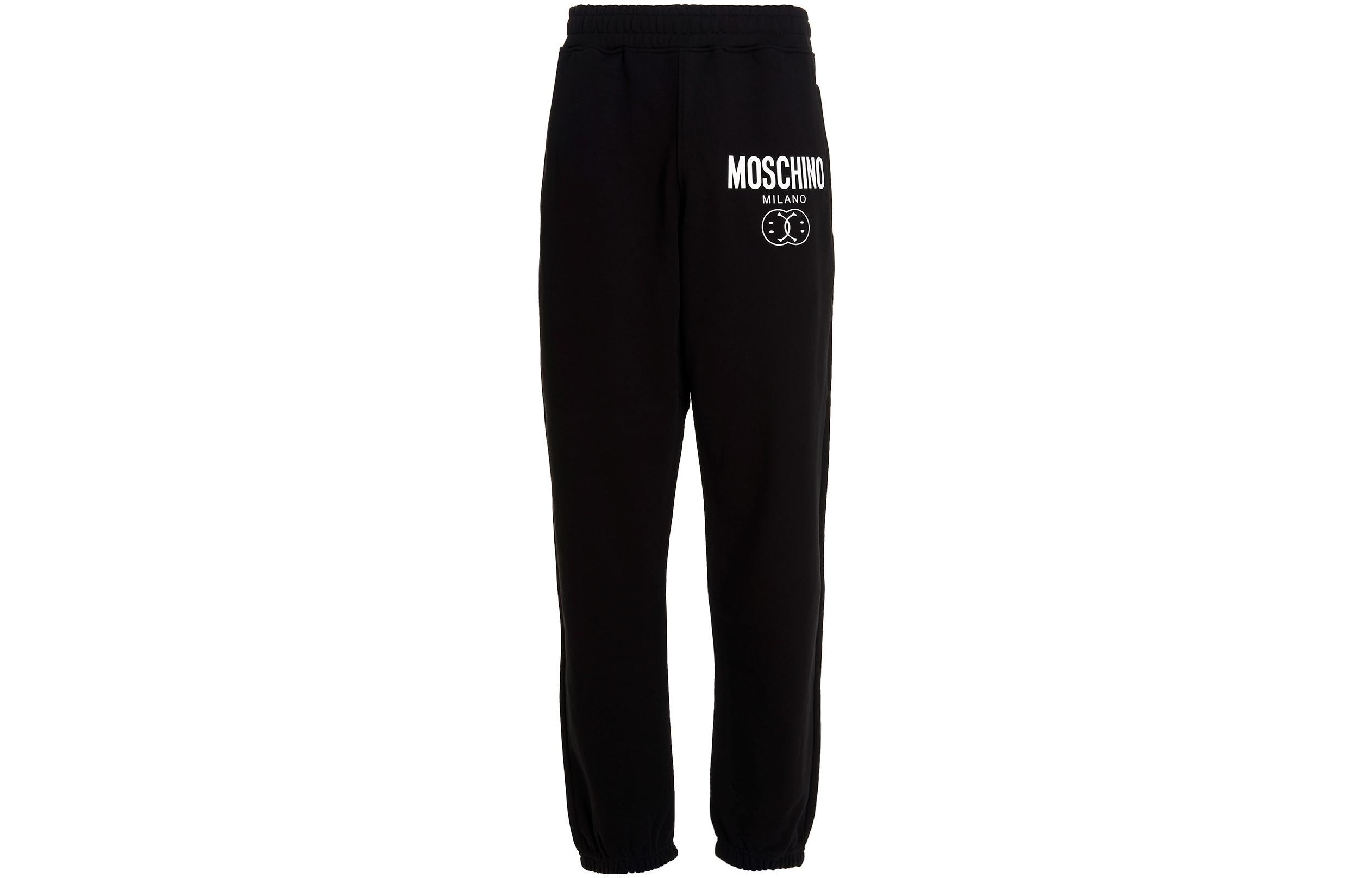 MOSCHINO  Black Printed Letter Jogger Pants Casual Wear. J0315-7028-1555