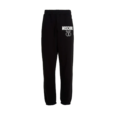 MOSCHINO Black Printed Letter Jogger Pants Casual Wear. J0315-7028-1555