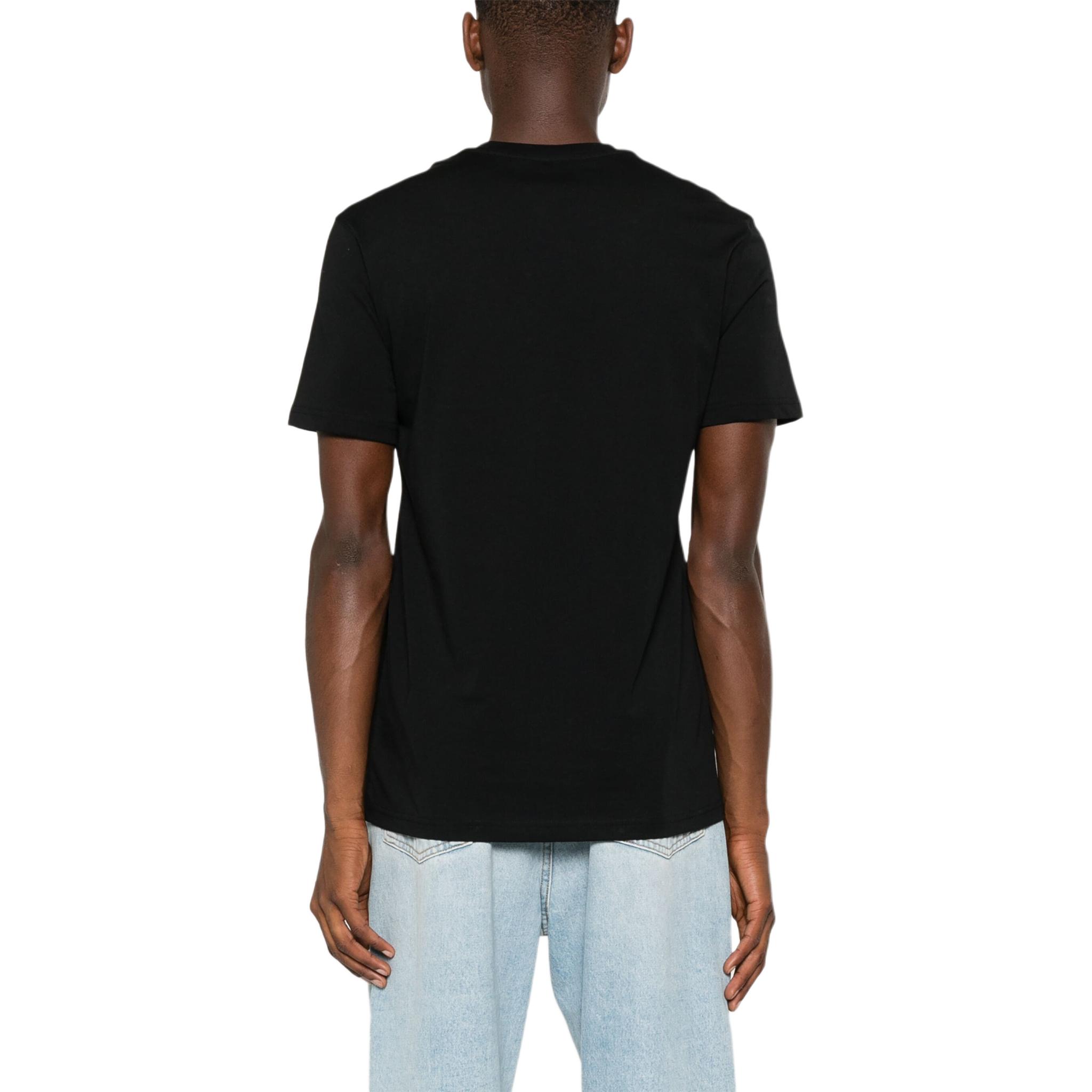 Shop MOSCHINO 黑色短袖T恤 泰迪熊Logo印花設計 V07145241-BLACK