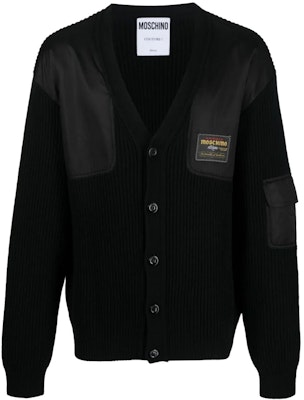 モスキーノ ブラック Vネック シングルブレスト ニットカーディガン 長袖 A0916-5203-0555 Buy モスキーノ ブラック Vネック シングルブレスト ニットカーディガン 長袖 A0916-5203-0555