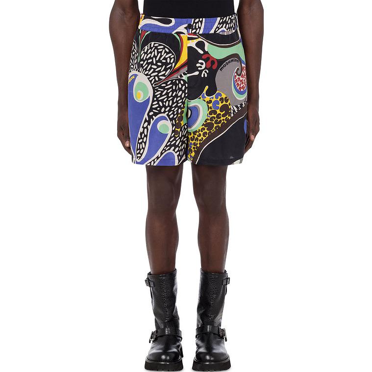 Lookbook 모스키노 카모플라주 프린트 실크 숏츠 멀티컬러 AEF231ZRA03112056