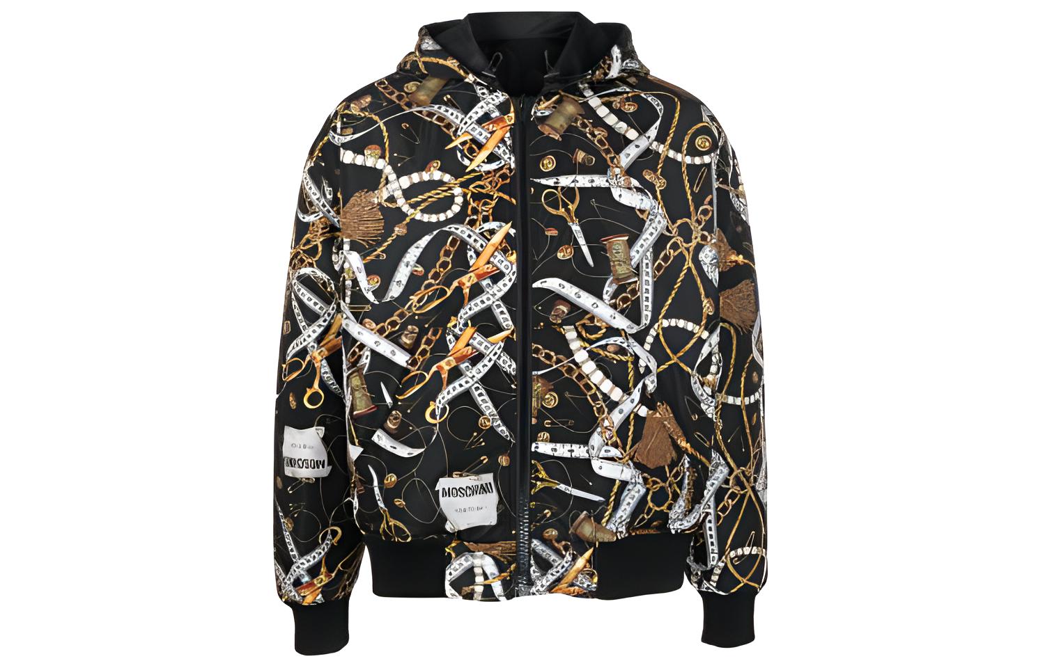 MOSCHINO  Loose Fit Floral Zip-Up Hoodie Jacket J0604-5255-2555