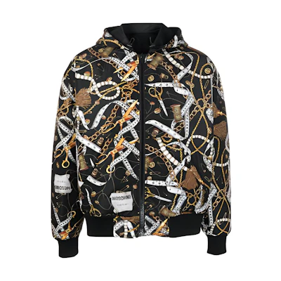 MOSCHINO Loose Fit Floral Zip-Up Hoodie Jacket J0604-5255-2555