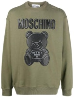 MOSCHINO Loose Fit Green Crewneck Sweatshirt with Animal & Letter Design. V1713-7028-1427 MOSCHINO Loose Fit Green Crewneck Sweatshirt with Animal & Letter Design. V1713-7028-1427