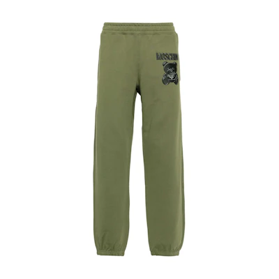MOSCHINO Olive Green Knit Joggers with Elastic Waist and Pockets. V036570281427