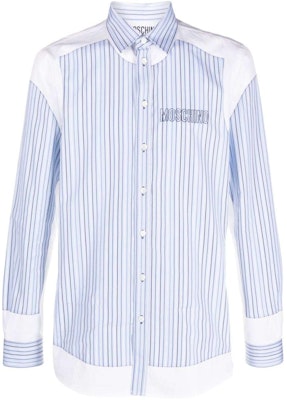 모스키노 스트라이프 로고 자수 긴팔 셔츠 - 블루 J0217-5235-3001 Order 모스키노 스트라이프 로고 자수 긴팔 셔츠 - 블루 J0217-5235-3001