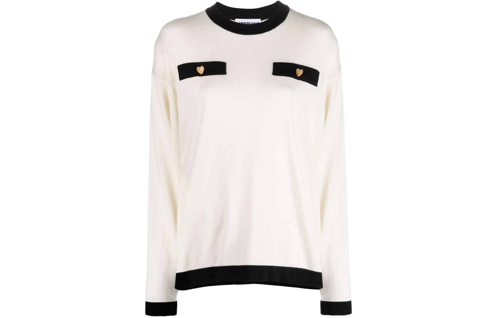 Order MOSCHINO 雙色直筒下擺針織衫 象牙白 A0925-5400-2002