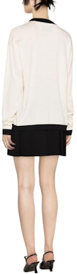 MOSCHINO 雙色直筒下擺針織衫 象牙白 A0925-5400-2002 Shop MOSCHINO 雙色直筒下擺針織衫 象牙白 A0925-5400-2002