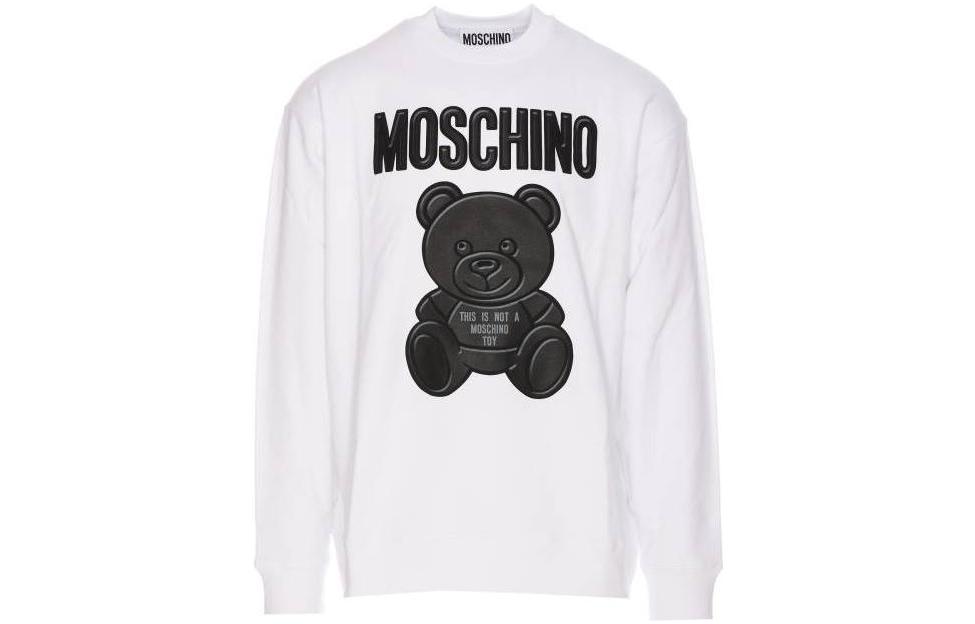 Moschino  White Crewneck Logo Print Long Sleeve Sweatshirt. 171370281001
