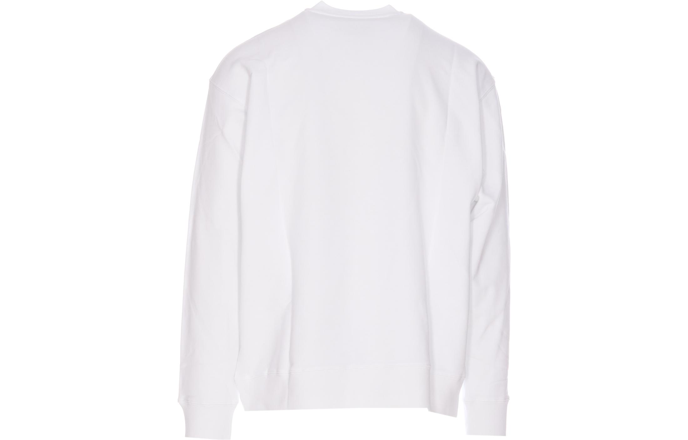 Lookbook モスキーノ ホワイト クルーネック ロゴプリント 長袖 スウェットシャツ 171370281001