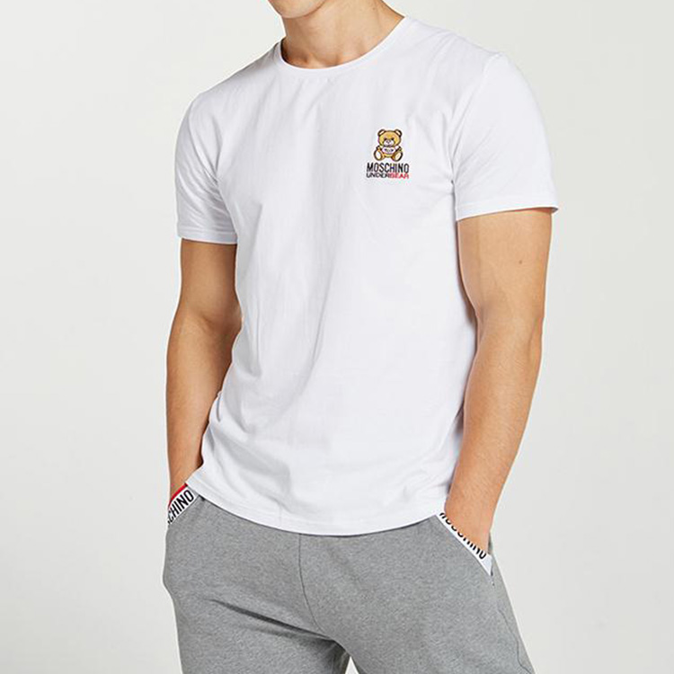 Shop モスキーノ ホワイト 刺繍テディベアグラフィックTシャツ. A1905-8119-001
