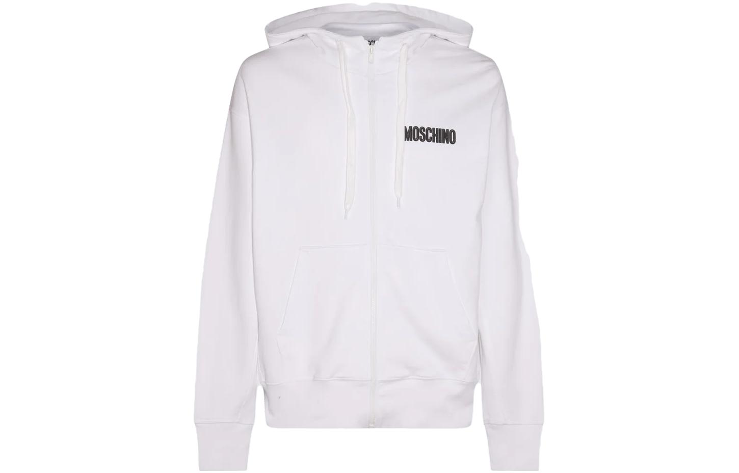 MOSCHINO  White Hoodie with Lettered Bear Print Design. 17387028V1001