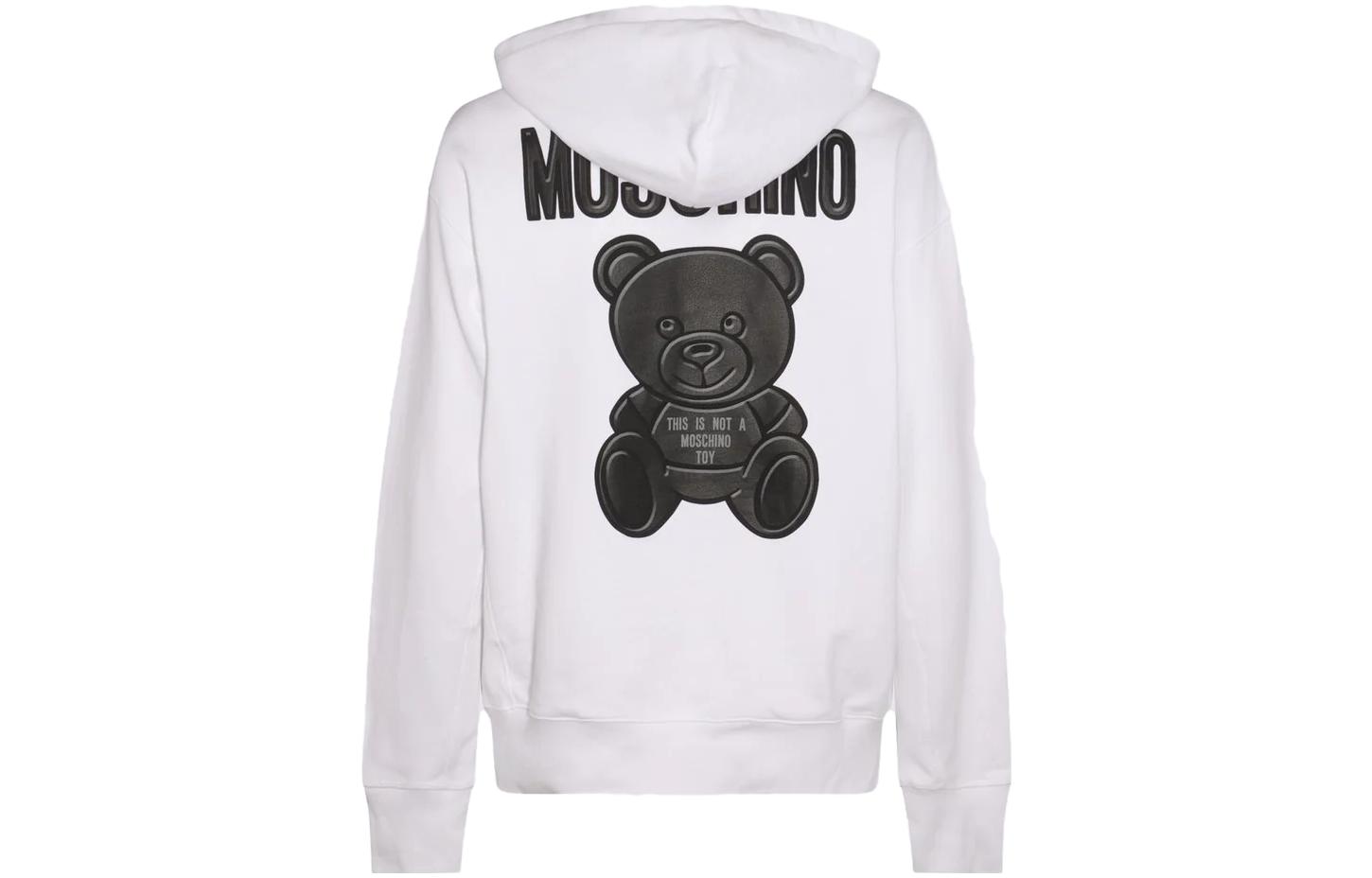 Lookbook MOSCHINO 白色連帽衫印字母小熊設計款式 17387028V1001