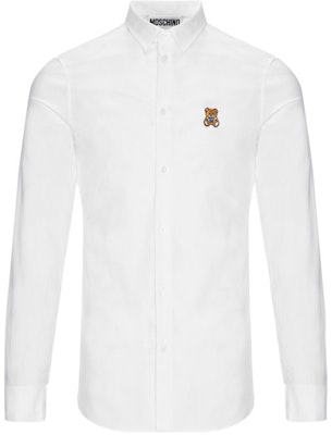 モスキーノ ホワイト テディベア刺繍 長袖シャツ A0205-5236-A1001 Buy モスキーノ ホワイト テディベア刺繍 長袖シャツ A0205-5236-A1001