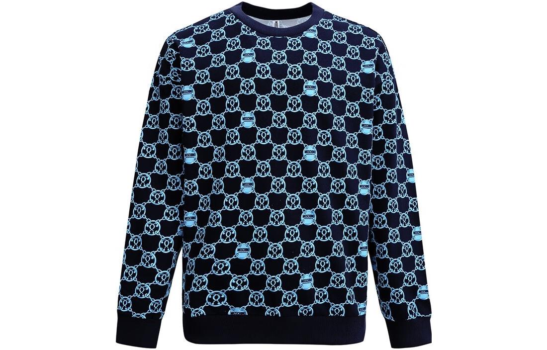 MOSCHINO All-Over Print Crewneck Sweatshirt Blue - V1724-8128-5331