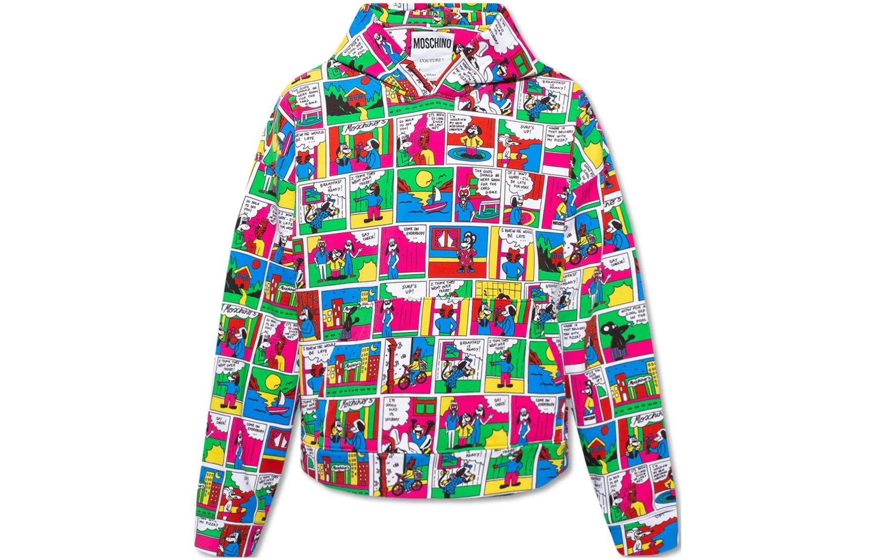 MOSCHINO All-Over Print Oversized Hoodie Multicolor A171-2227-1888