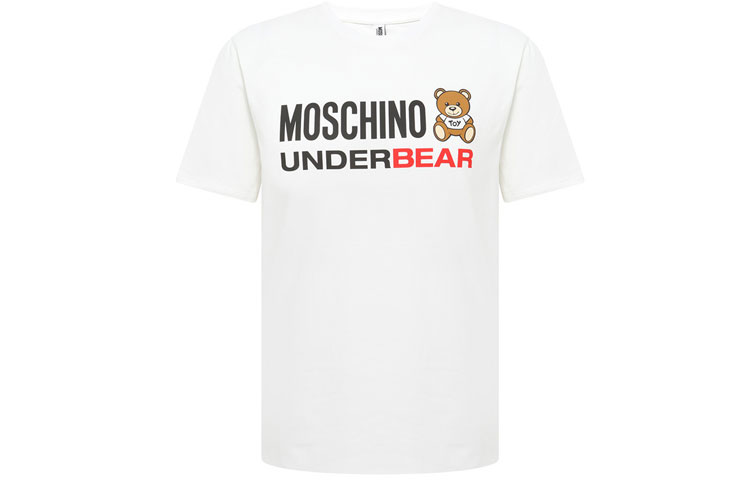 Order モスキーノ アルファベットプリント ユニセックス 白Tシャツ. A1914-8103-0001