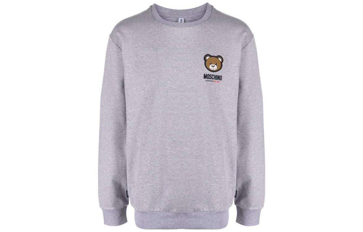 MOSCHINO Animal Print Crewneck Sweatshirt Grey - Long Sleeve A1288-4411-0489