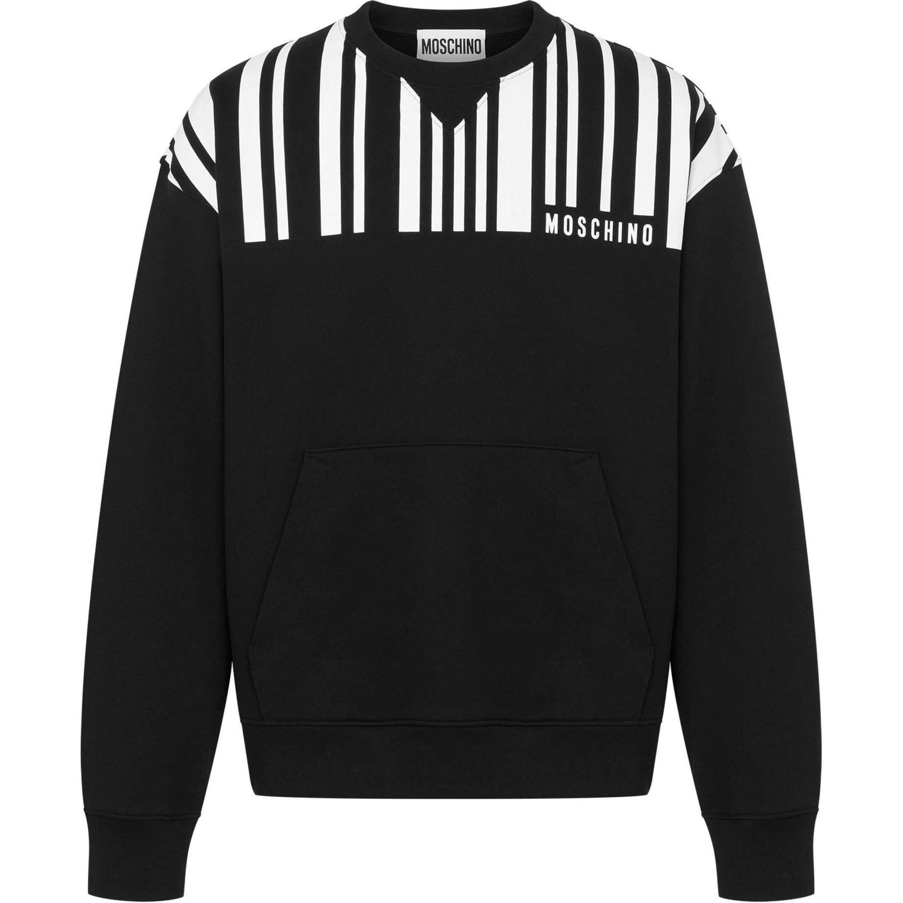 MOSCHINO Barcode Print Cotton Long Sleeve Sweatshirt Black J170252281555