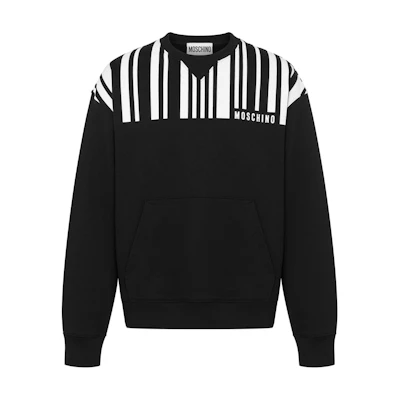 MOSCHINO Barcode Print Cotton Long Sleeve Sweatshirt Black J170252281555