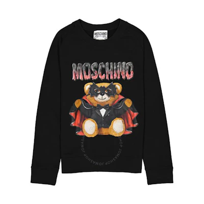 MOSCHINO Bat Teddy Bear Graphic Black Sweatshirt Fashion V1719-0227-1555
