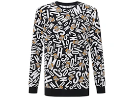 Moschino Bear Letter Print Cotton Crewneck Sweatshirt Black - A1810-8104-1555 Moschino Bear Letter Print Cotton Crewneck Sweatshirt Black - A1810-8104-1555