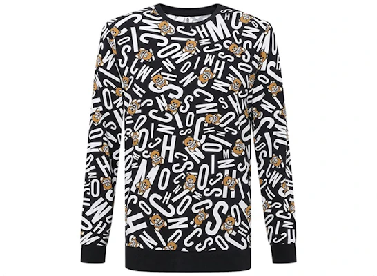 Moschino Bear Letter Print Cotton Crewneck Sweatshirt Black - A1810-8104-1555 Buy Moschino Bear Letter Print Cotton Crewneck Sweatshirt Black - A1810-8104-1555