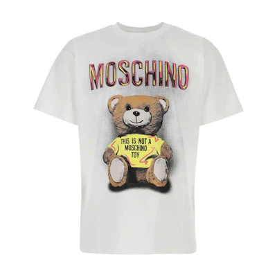 MOSCHINO Bear Logo Crewneck Short Sleeve T-Shirt White Men’s Fashion Tee 231ZZV07260241-1001