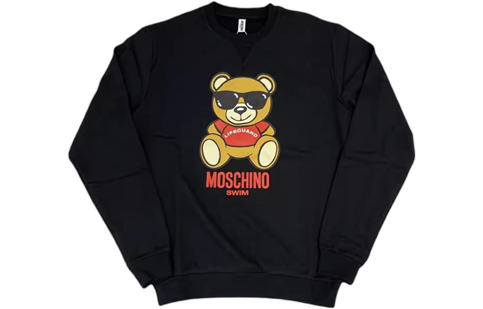 MOSCHINO Bear Logo Print Crewneck Long-Sleeve Sweatshirt Unisex Black A170523050555