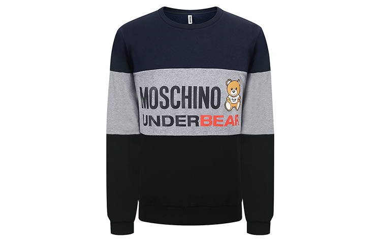 MOSCHINO Bear Logo Two-Tone Sweatshirt Navy Blue - Casualwear 1-A1709-8126-1290