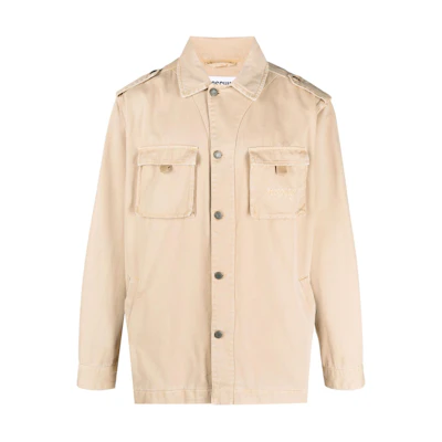 MOSCHINO Beige Cotton Utility Pocket Long-Sleeve Jacket A06232019-BEIGE