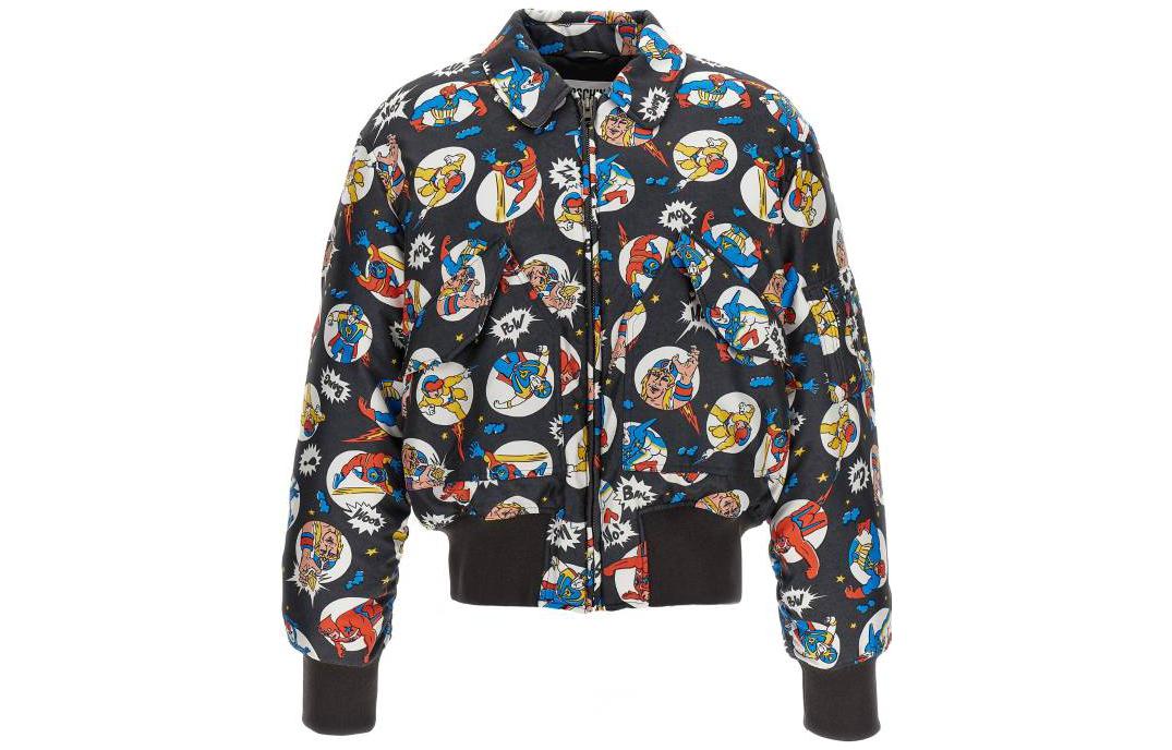 MOSCHINO Black All-Over Print Slim-Fit Long Sleeve Jacket A0628-7058-1888
