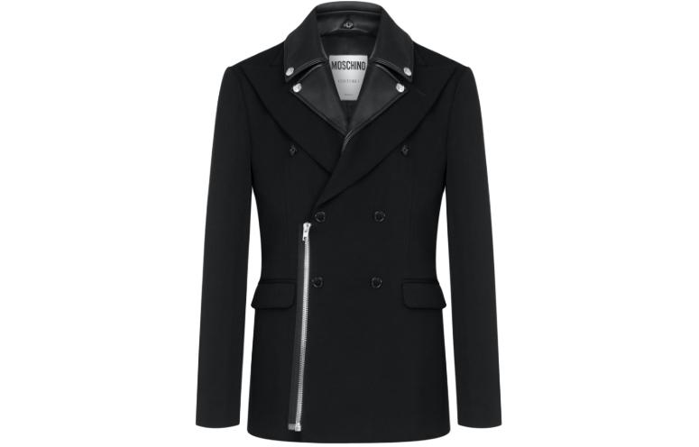 MOSCHINO Black Button-Up Collared Long-Sleeve Jacket A0503-7034-2555