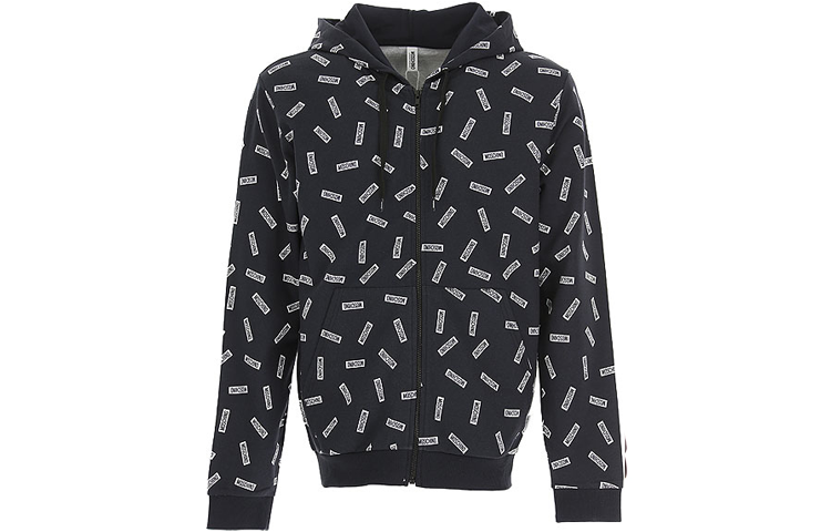 MOSCHINO Black Casual Hoodie Zip-Up Jacket A1704-8124-1555