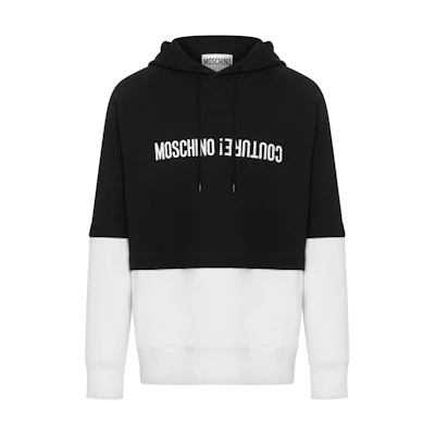 Moschino Black Colorblock Cotton Hoodie Long Sleeve J170970283555