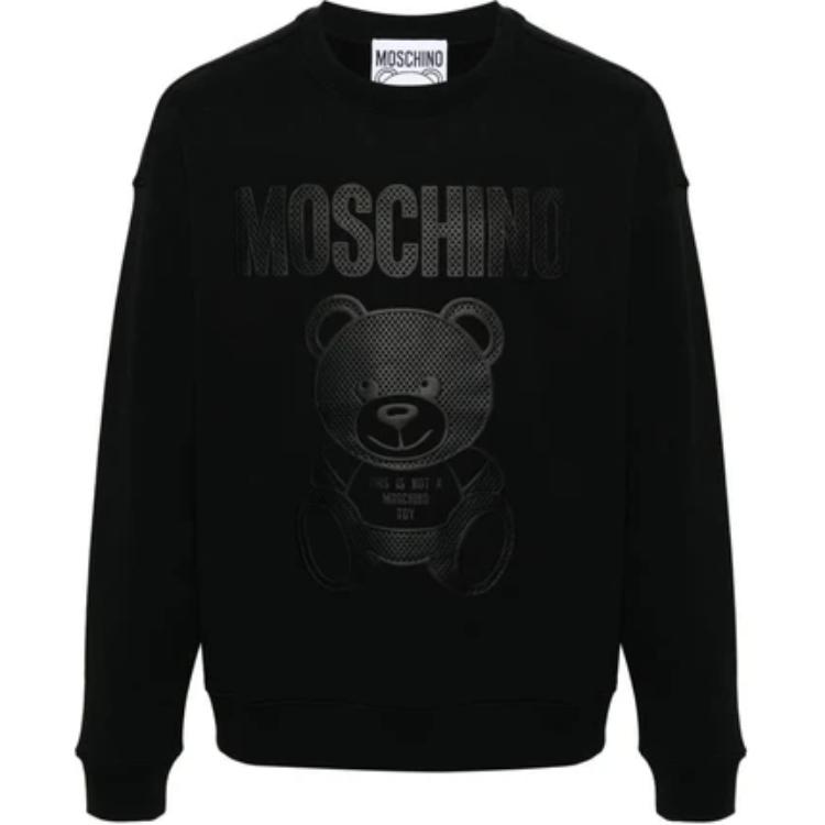 MOSCHINO Black Crewneck Letter Print Long-Sleeve Sweatshirt 1726-2028-V1555