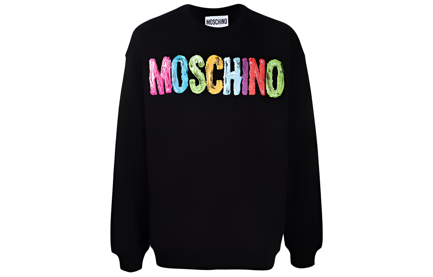 MOSCHINO Black Crewneck Logo Print Long Sleeve Sweatshirt J1717-5227-1555