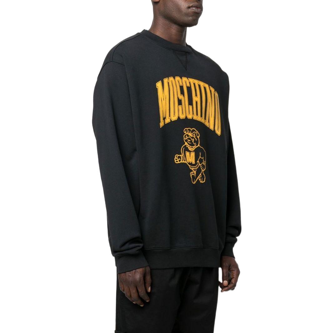 Shop Sudadera Negra Moschino con Logo y Letras Estampadas A1709-7031-A1555