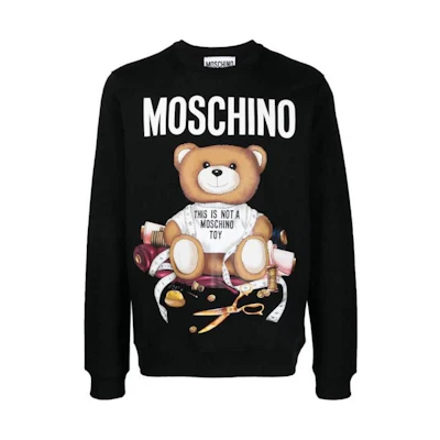 MOSCHINO Black Graphic Teddy Bear Logo Print Sweatshirt V1722-5228-1555