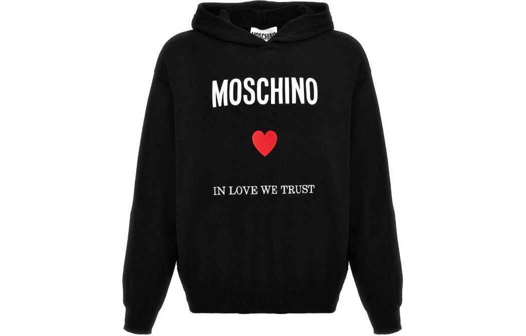 MOSCHINO Black Hooded Letter Logo Long Sleeve Sweatshirt J0916-0200-0555