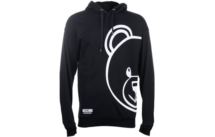 MOSCHINO Black Hoodie with Cartoon Bear Graphic Design M17178111JW-555