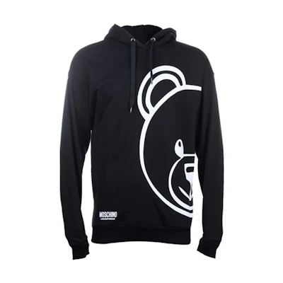 MOSCHINO Black Hoodie with Cartoon Bear Graphic Design M17178111JW-555