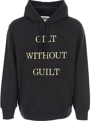 MOSCHINO Black Hoodie with Letter Embroidery and Drop Shoulder Design J1788-7228-6555 Buy MOSCHINO Black Hoodie with Letter Embroidery and Drop Shoulder Design J1788-7228-6555