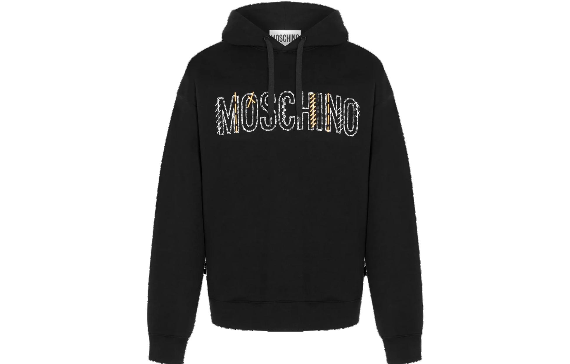 MOSCHINO Black Hoodie with Letter Pattern A1721-5228-1555