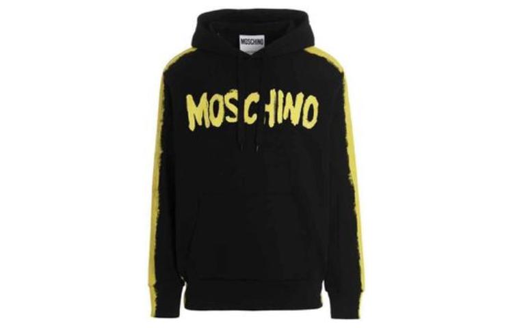 MOSCHINO Black Hoodie with Letter Print Design 17062-028A-3555