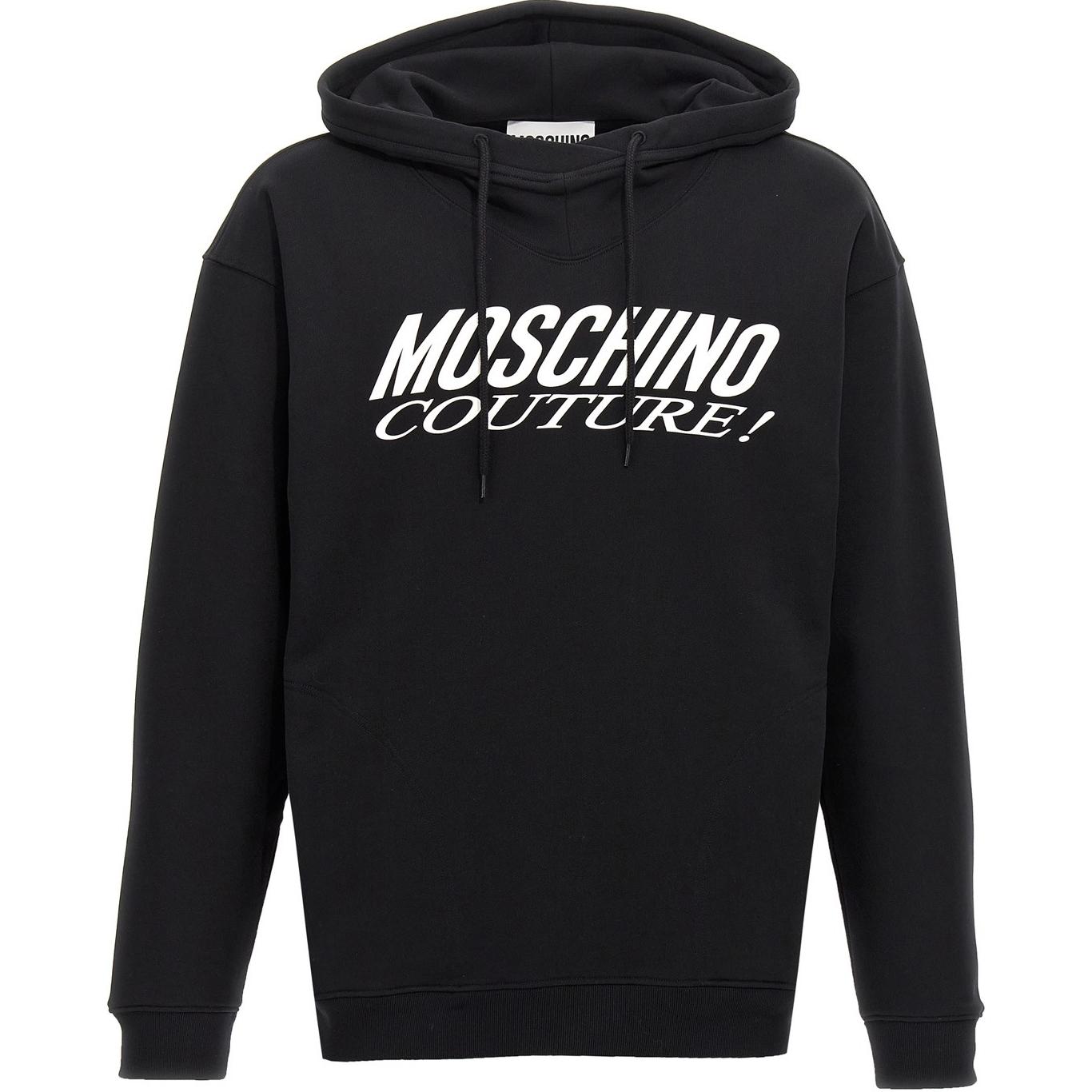 MOSCHINO Black Hoodie with Letter Print Design A1704-7028-1555