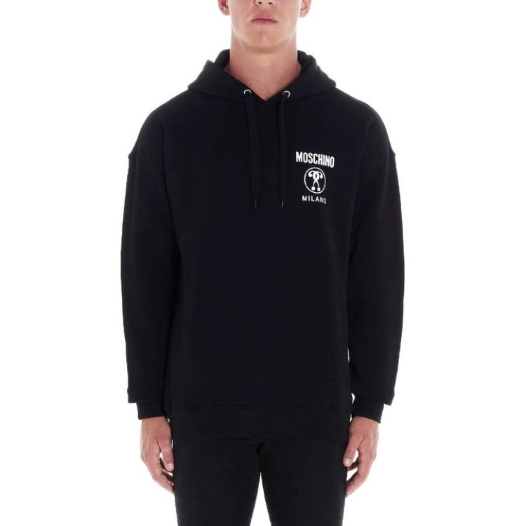MOSCHINO Black Hoodie with Letter Print Design A1706-5227-1555