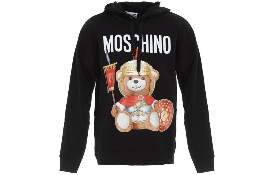 MOSCHINO Black Hoodie with Teddy Bear Graphic Design A1705-5227-1555