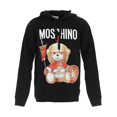 MOSCHINO Black Hoodie with Teddy Bear Graphic Design A1705-5227-1555
