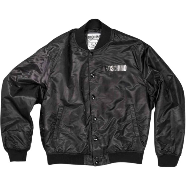 MOSCHINO Black Letterman Long-Sleeve Bomber Jacket V0624-7015-1555